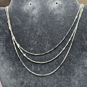 Vintage 1928 Silver Tone Layered Chain Necklace 16"